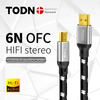 todn hifi usb cable high quality 6n ofc silver type a to type b hifi data audio digital cable for dac