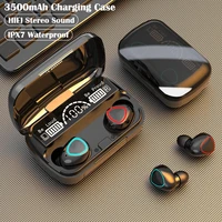 tws bluetooth 5 1 earphones 3500mah charging box wireless stereo headphones sports waterproof earbuds headsets with microphone