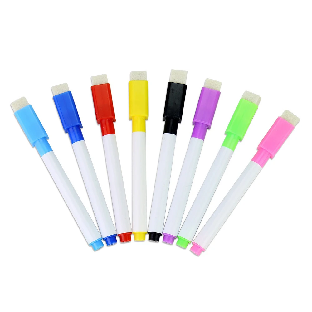 8Pcs магнетический красочная ручка для черный белый цвет маркеры доски встроенный