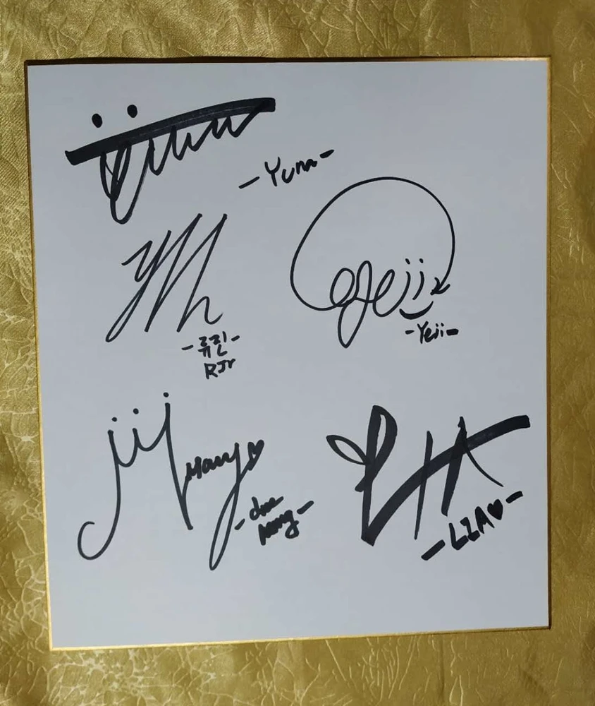 Ручная работа ITZY autographed Shikishi Art Board group Signature 27*24 см Редкие 05152019|Открытки и