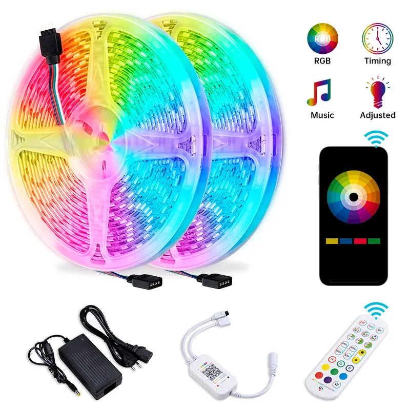 5 м 10 15 светодиодный ленточный светильник с синхронизацией музыкой RGB
