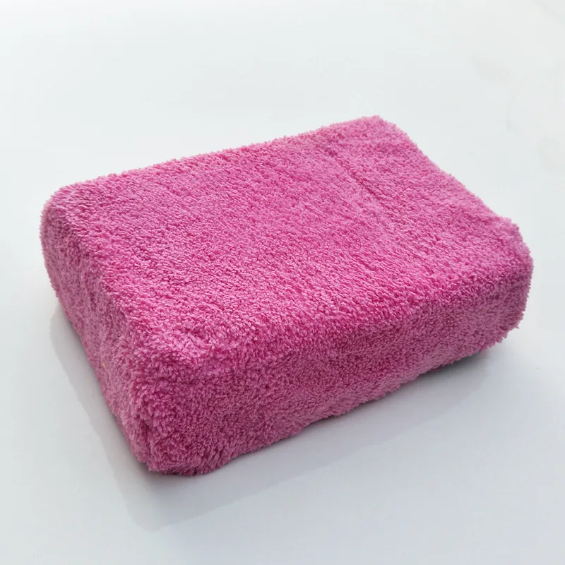 

Coral Fleece High-density Waxing Car Wash Sponge Absorbent Pocket Mesh Car Sponge Wipe Block Car Wash