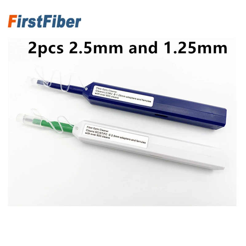 2 шт FTTH волоконно-оптическая Ручка инструмент для очистки волокна ручка 1,25 ММ LC MU и 2,5 мм SC FC ST Разъем один клик очиститель