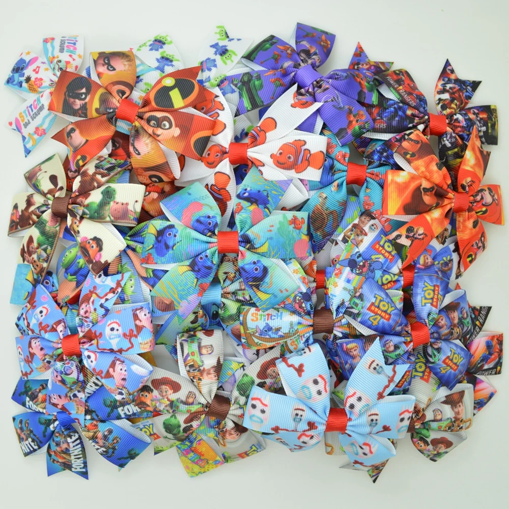 1 шт. 3 &quotдюймовые Мультяшные банты заколки для волос девочек детские аксессуары