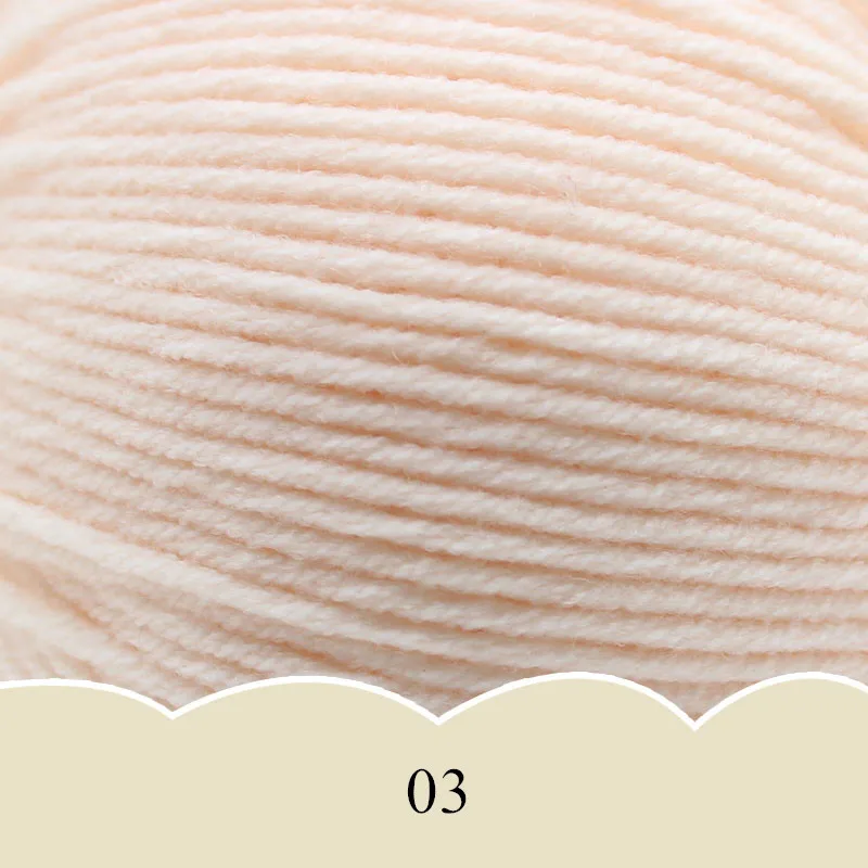 03 1pc 50 г Высокое качество DIY хлопчатобумажная пряжа вязание крючком ручной вязаный свитер хорошая упорная нить - Цвет: 03 1pc