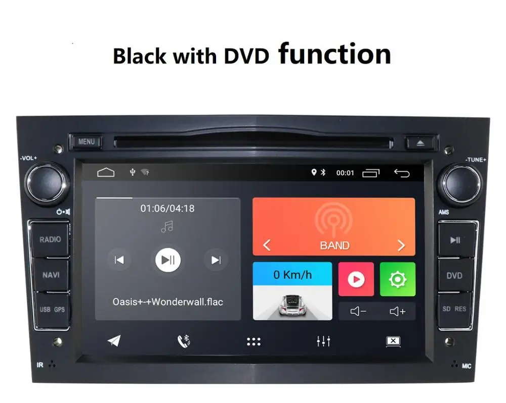 2 Din четырехъядерный 7 ''Android 9,0 автомобильный dvd-радиоплеер для Opel Astra Vectra Antara Zafira Corsa gps Navi Wifi Bluetooth autoaudio - Цвет: black with DVD