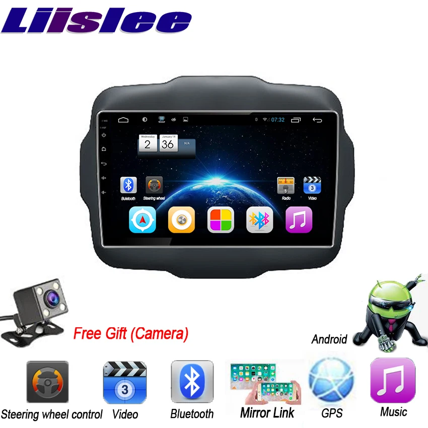 Для Jeep Renegade 2016 ~ 2017 2din Авторадио большой экран Bluetooth Android головное устройство 9 &quotGPS