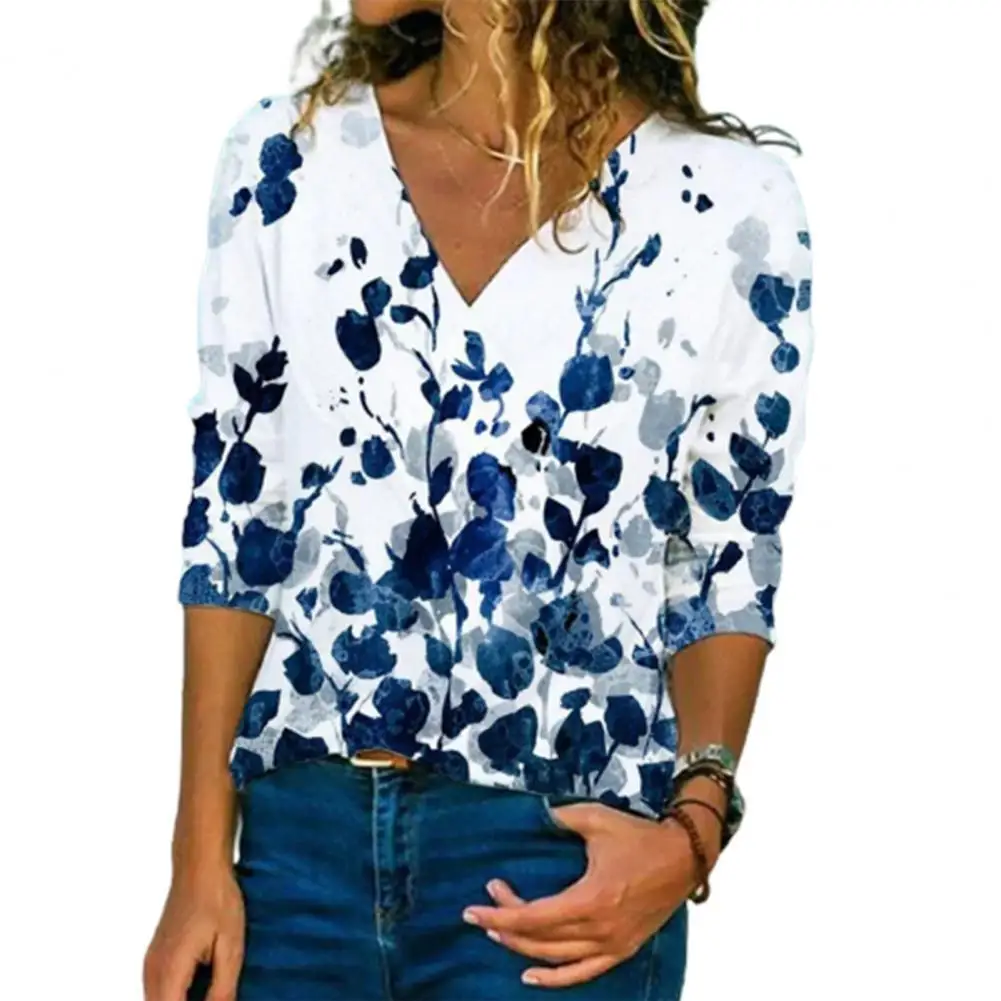 

2021 Spring Diamond Color Print Blouse Shirt Women Elegant V-Neck Long Sleeve Top Autumn Casual Loose Plus Size Streetwear Blusa
