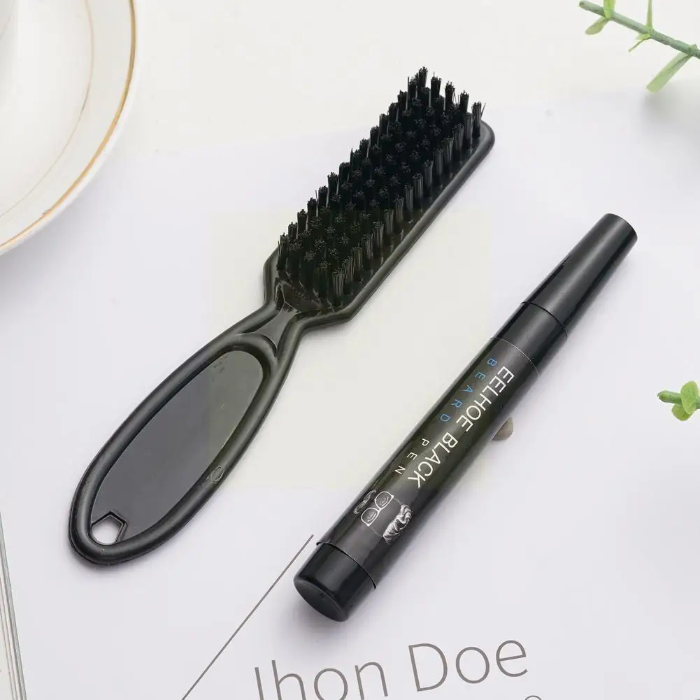 

Beard Filling Pen Kit Haircut Pencil Band Brush Salon Male Styling Eyebrow Shape Repair Tool Beard Hair Sculpting X0T4
