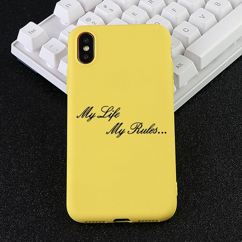 Phone Cases for IPhone 6s 7 8 11 Plus Pro X XS MAX XR Case My Life Rule Soft Silicone Fitted Covers Shell Accessories |