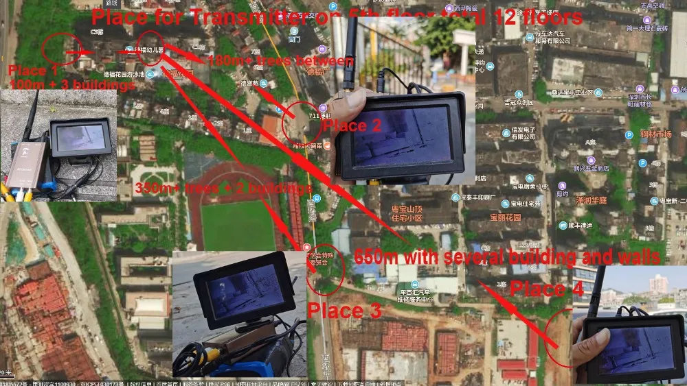 7W+ передача изображения беспроводной приемопередатчик 1,3G Видео Аудио передатчик приемник 1300mhz FPV передатчик 1,3G беспилотный передатчик