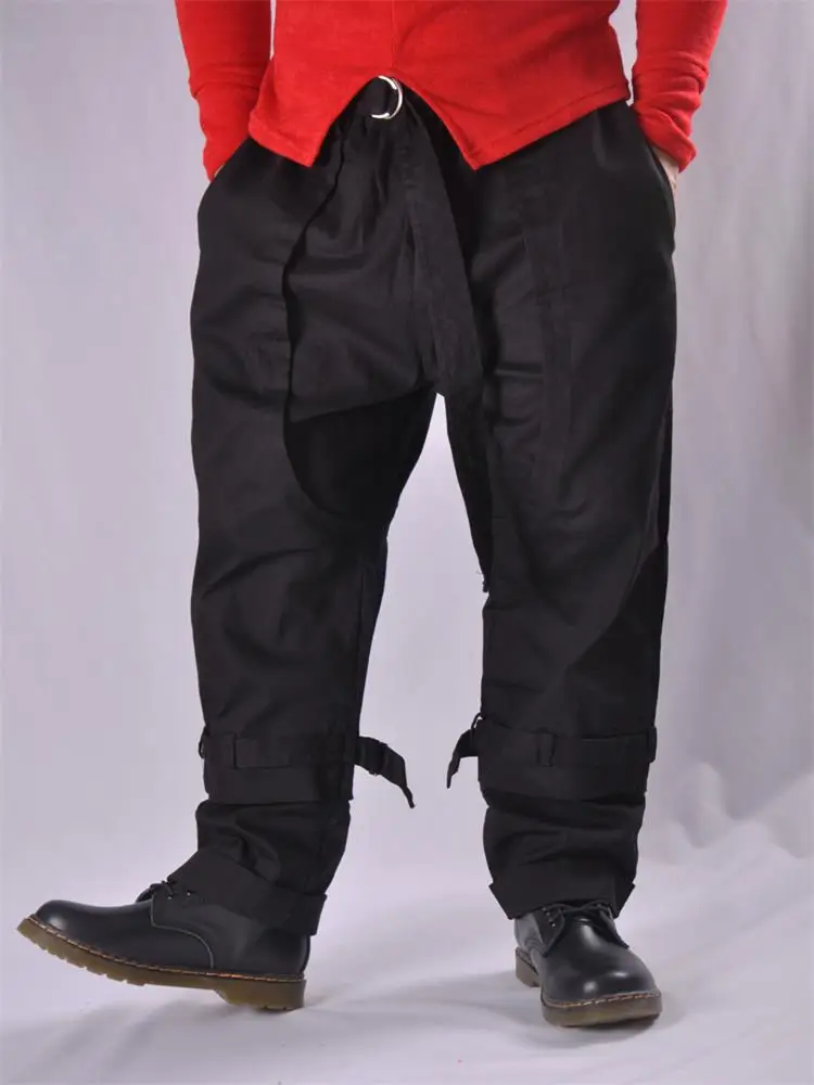 Men's Cargo Pants Spring And Autumn New Style Handsome Personality Ribbon Hip Hop Street Leisure Loose Pants