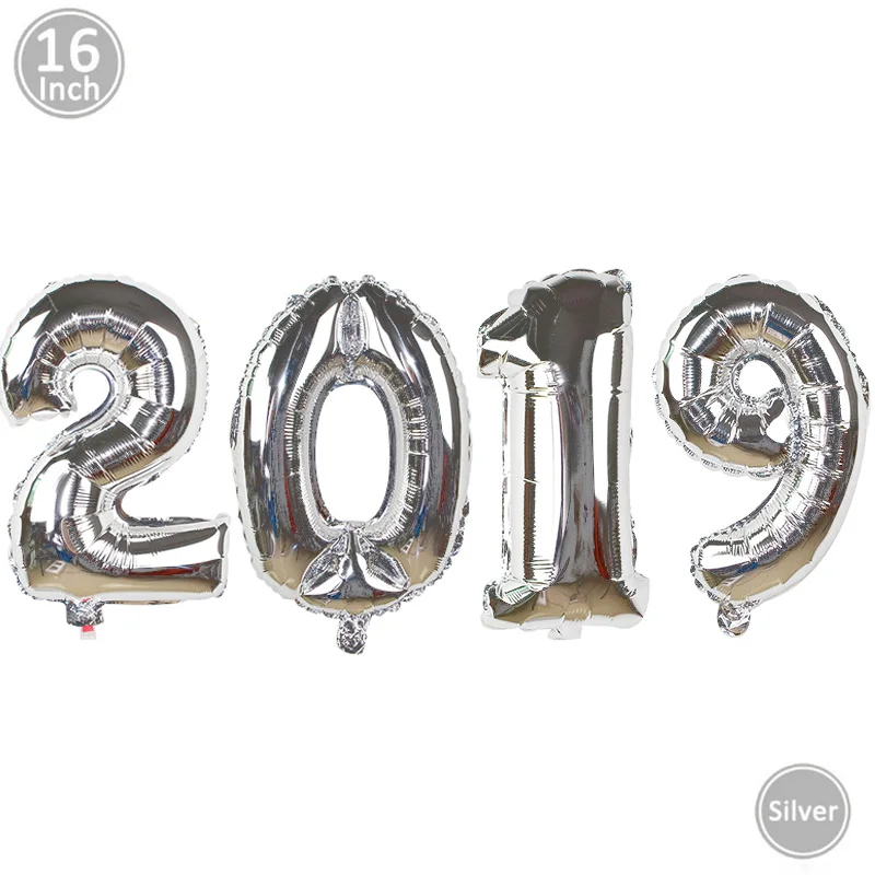Silver 2019 Balloon Счастливый год фольгированные воздушные шарики с буквами и цифрами рождественские украшения для дома вечерние воздушные шары из розового золота новогодний декор - Цвет: Silver 2019 Balloon