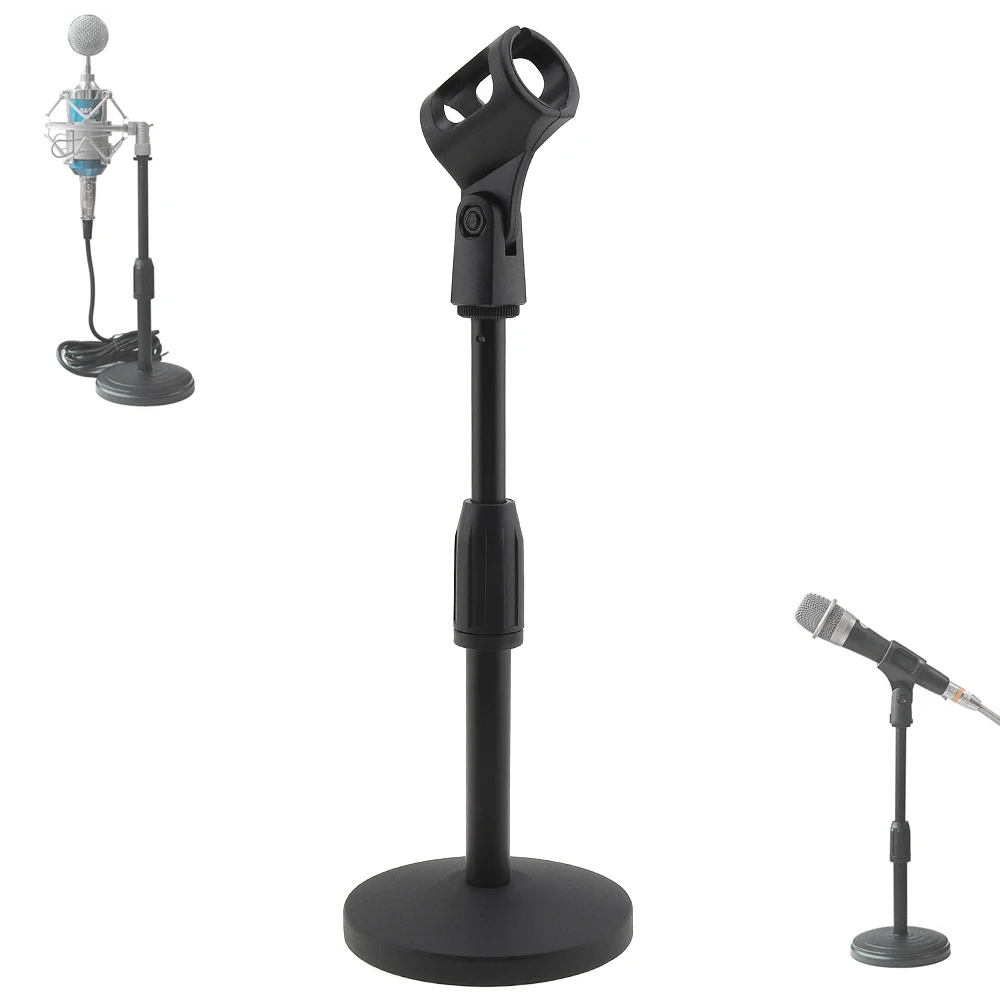 

Microphone Stand Desktop Mini Portable Table Stand Adjustable Mic Stand Mic Clip Holder Bracket Lightweight Bracket for Live