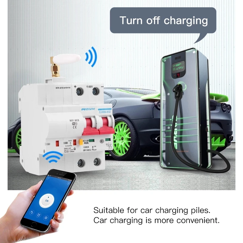 

WiFi DC Smart Circuit Breaker overload short circuit protection with Alexa google home for Smart Home
