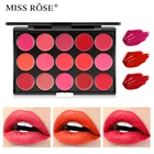 Матовая бархатная Увлажняющая губная помада MISS ROSE, 15 цветов, панель блеска губ, водостойкая помада, косметика для лица
