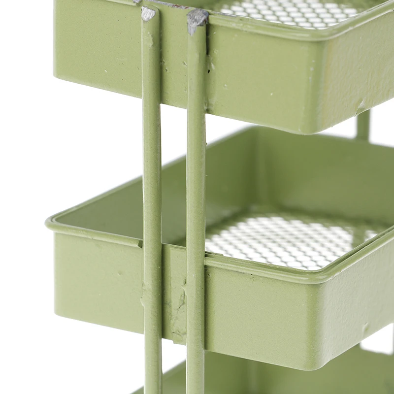 

Dollhouse Miniature Furniture Shelf Bookshelf with Wheels Storage Display Rack Dollhouse Furniture Accessories Metal 1:12