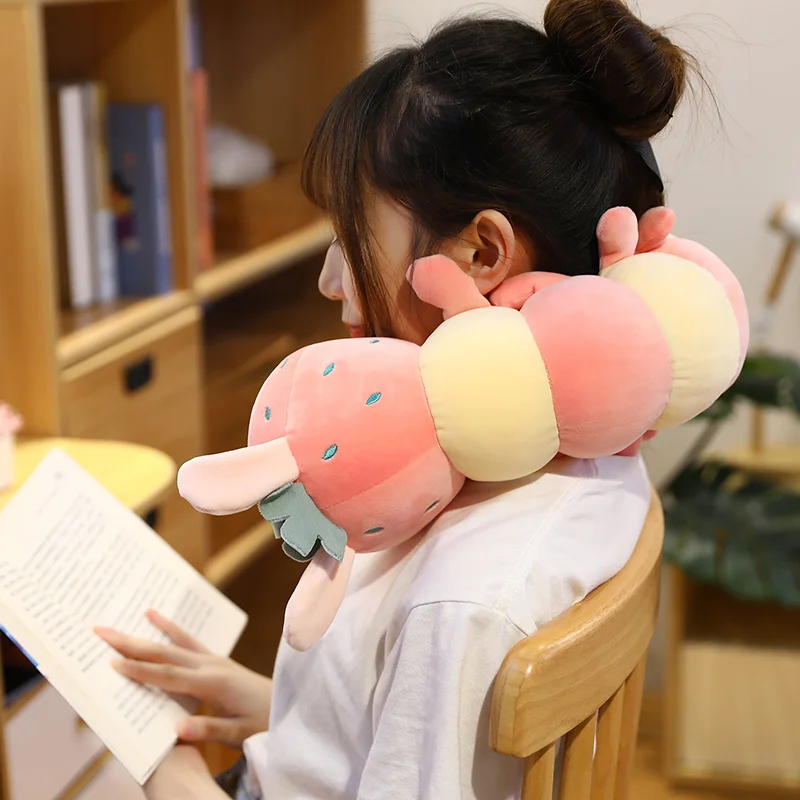 

Cute fruit caterpillar doll plush toy comforts children sleeping pillow long pillow little girl gift doll Xmas gift