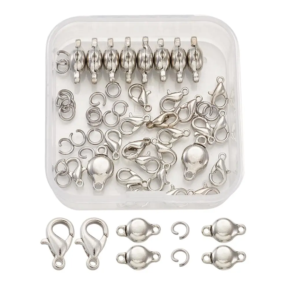 

10pcs Magnetic Lobste Clasps Buckle Hook Round for Bracelet DIY Jewelry Making with Open Jump Rings Lobster Claw Clasps
