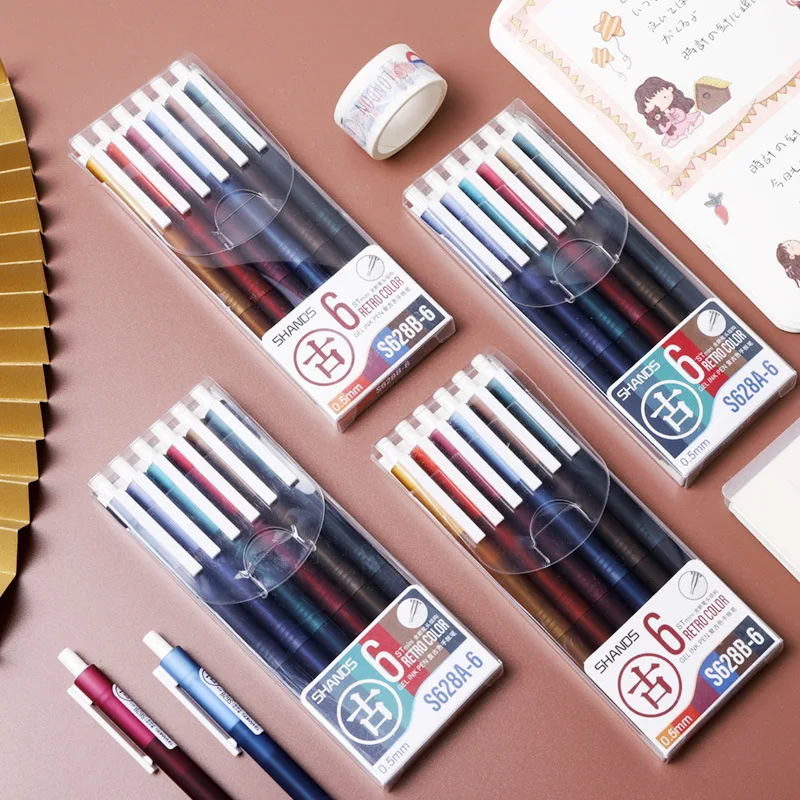 

Retro Ballpoint Pen 0.5mm Gel Ink Pens Color Funny Pen Set Glitter Cute Office & School Supplies Stationery Accessorfor Writing