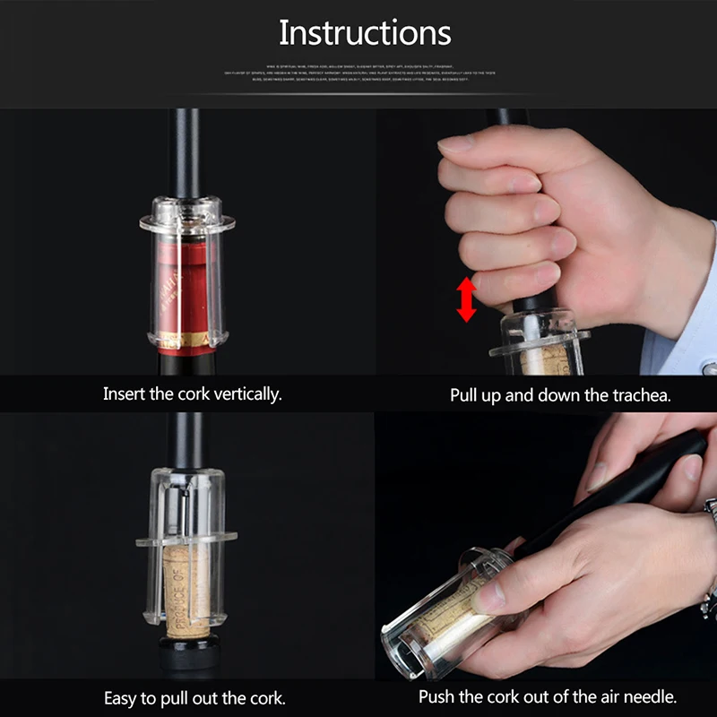 

Air Pressure Pump Opener Set, Needle Wine Bottle Cork Remover