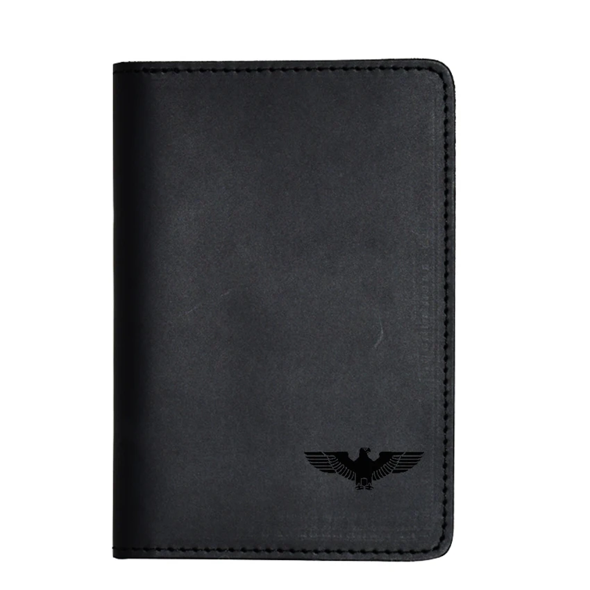 Black passport cover Чехол для путешествий, чехол германский Орел, Обложка для паспорта, держатель кредитных карт, кошелек, кожаные кошельки для паспорта - Цвет: Black passport cover