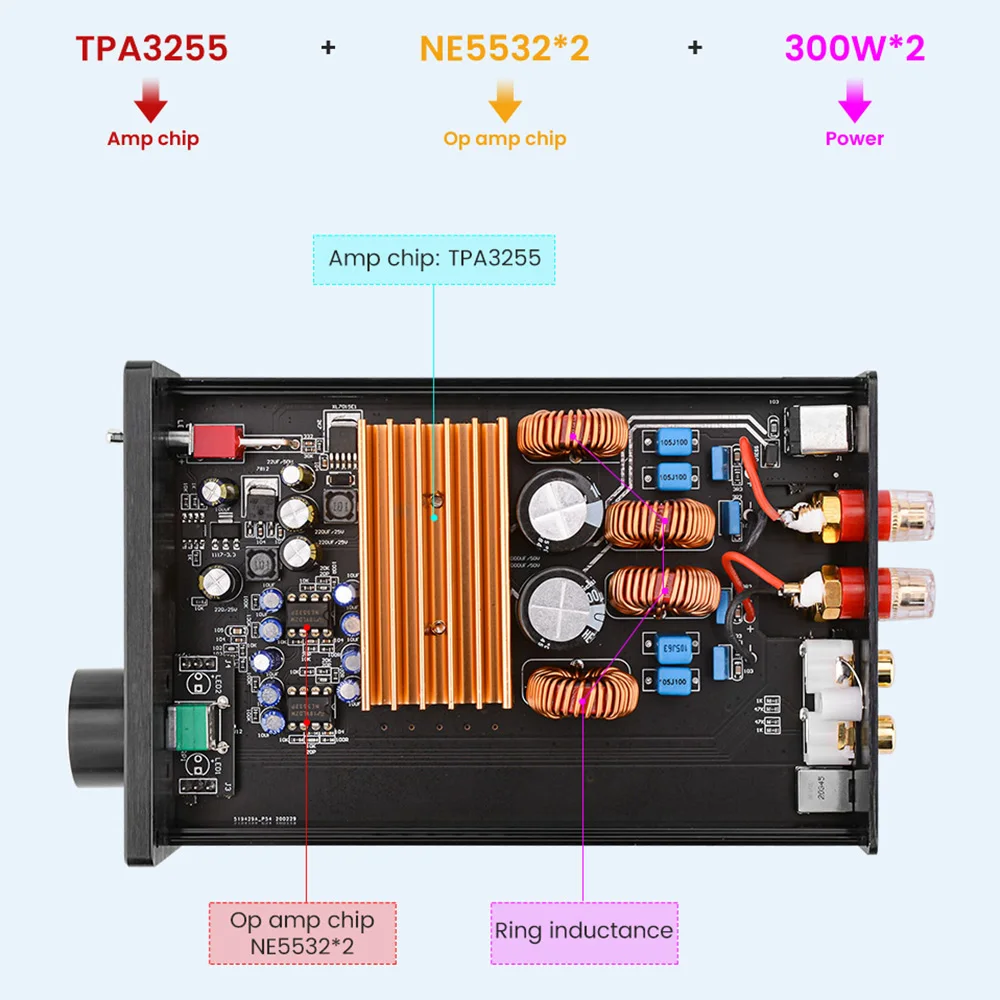 Цифровой Hi Fi усилитель мощности AIYIMA 2 0 аудио 300Wx2 TPA3255 для домашнего кинотеатра