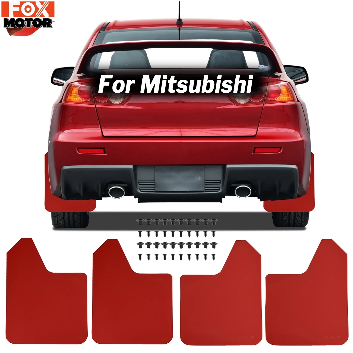 

Red Racing Mudflaps Mud Flaps Splash Guards Mudguards For Mitsubishi Strada Triton Evolution Evo X 8 Ix Se L200 SVP Lancer Sport