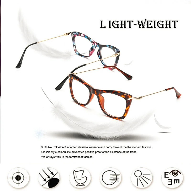 Женские очки SHAUNA кошачий глаз оптическая оправа брендовая дизайнерская дамская