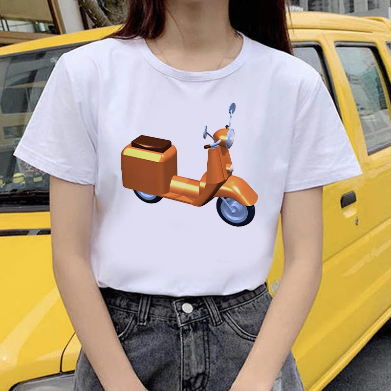 

Women's T shirt Summer Mujer Tshirt Tee Funny Motor Print Summer Short Sleeve T-Shirts Tops Streetwear Vintage