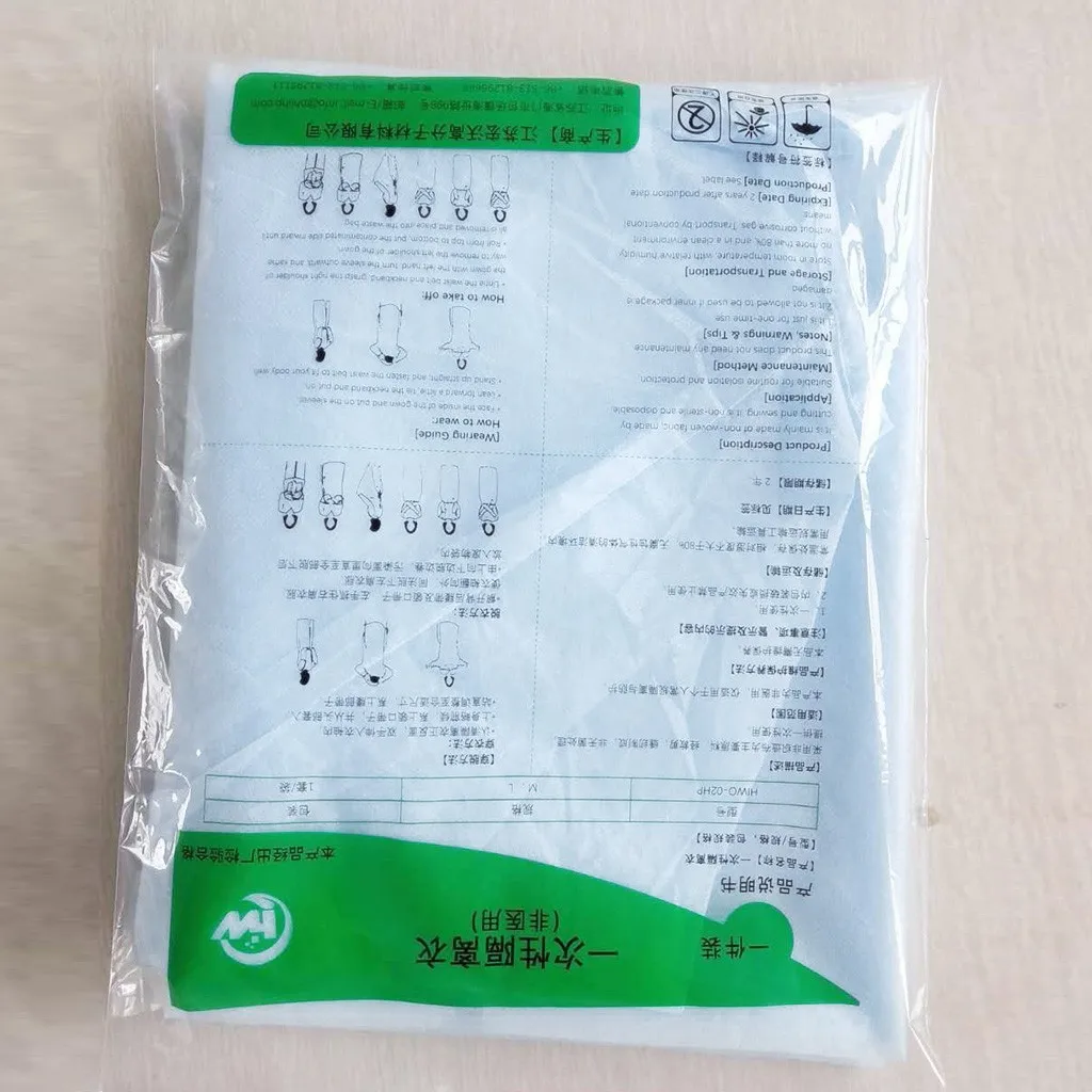 

Rain Coat Men Disposable Protective Clothing Anti-dust Long Sleeve Blouse Isolation Tops Hat Hooded Raincoats Disposable