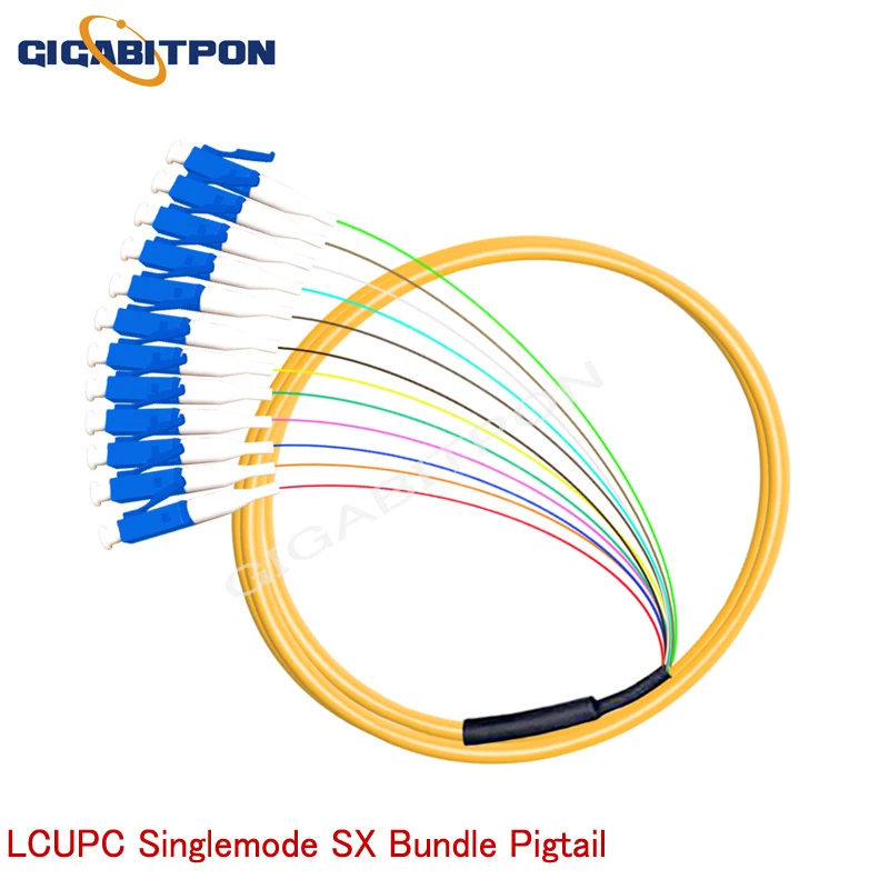 12-core pigtail fiber LC/UPC SM patch cord 12-core LC/UPC SM 1m cable fiber patch cord Simplex FTTH