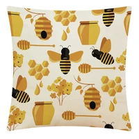 new products bee festival series home cotton linen pillowcase car pillow sofa pillow cushion cute dwarf pillowcase