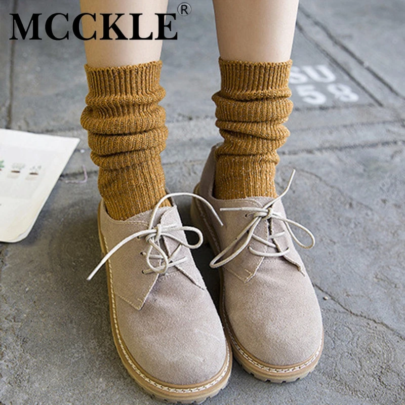 Осенне зимние женские шерстяные теплые длинные носки MCCKLE новинка 2020 базовые