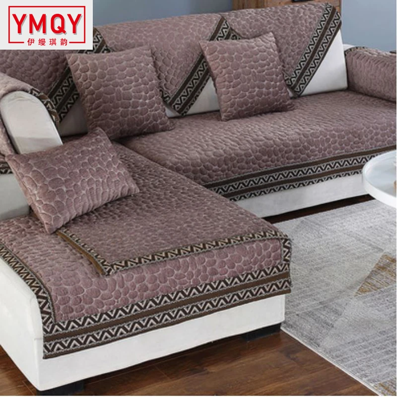 YMQY Europe Style Cotton Fabric Sofa Cover Soft Slip Resistant Couch Slipcover Seat Towel Leather Corner CoversH | Дом и сад