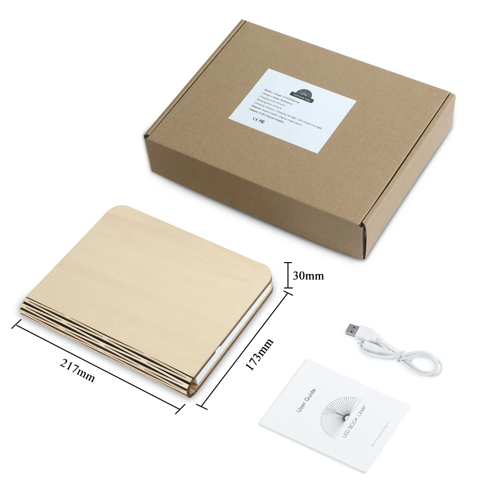 

wooden book lamp Portable USB Rechargeable LED Magnetic 3 color Dimmable Foldable Night Light Desk Lamp Home Decor