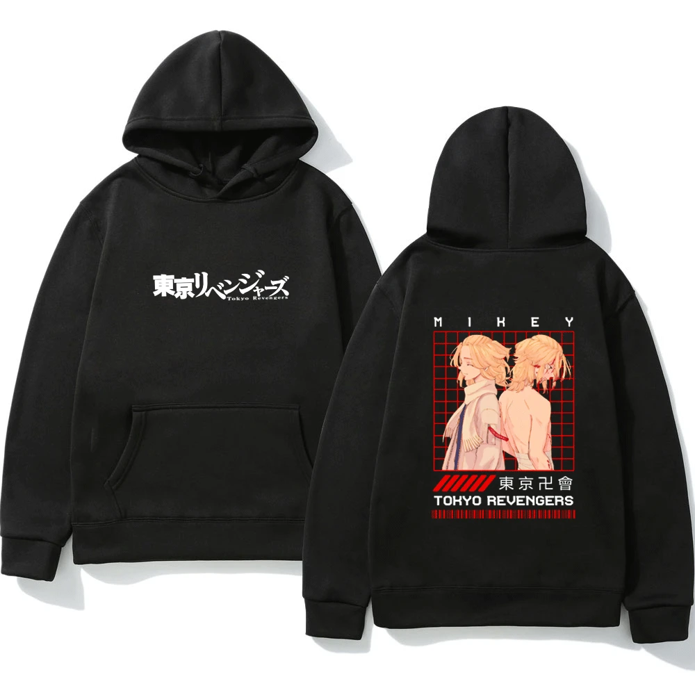 

Толстовка с капюшоном Manjiro Sano, черная флисовая толстовка с капюшоном и принтом Токио, Модный пуловер для осени и зимы