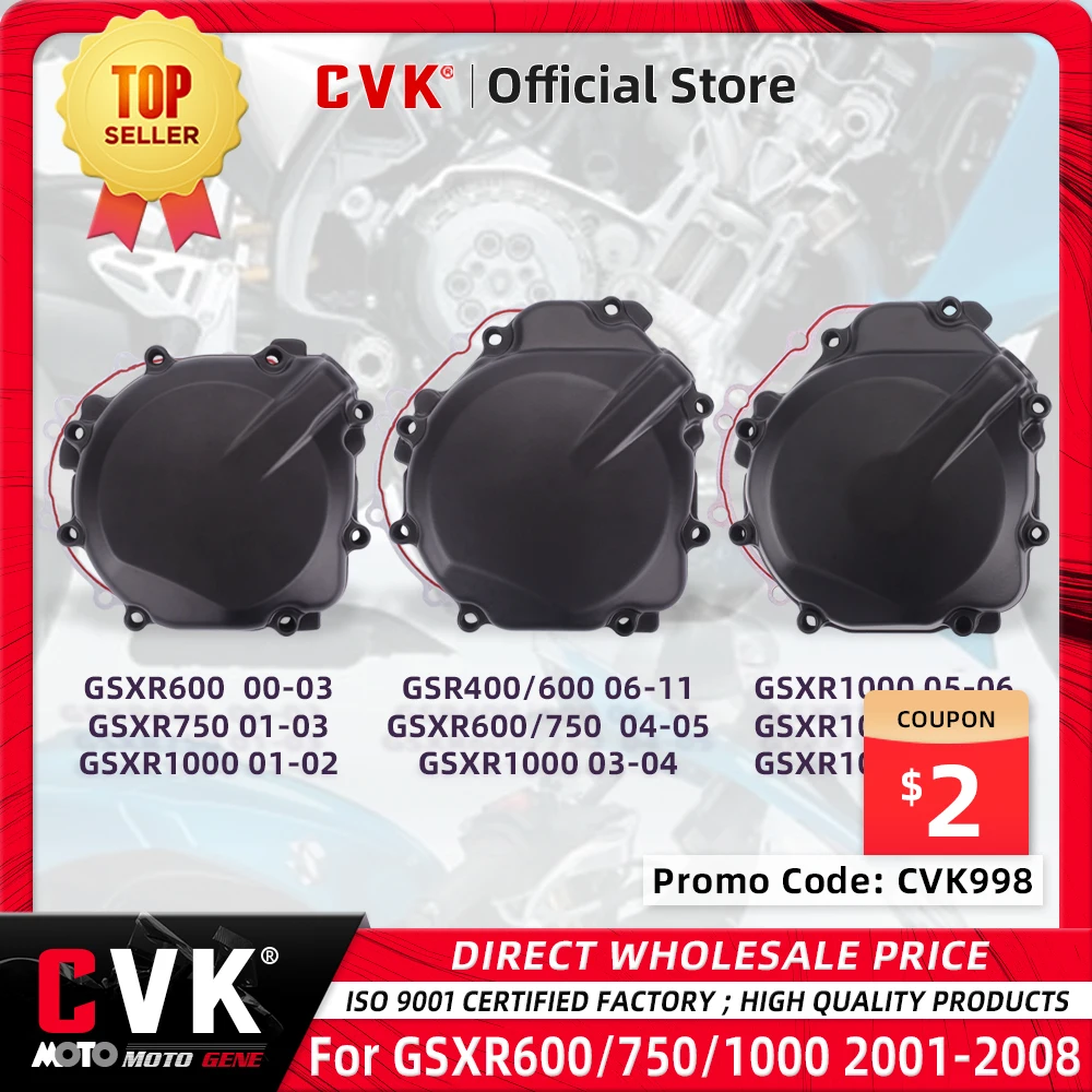 CVK Engine Cover Motor Stator Cover For SUZUKI GSXR600 GSXR750 GSXR1000 GSX-R 600 750 1000 2000 2001 2002 2003 2004 2005 2007
