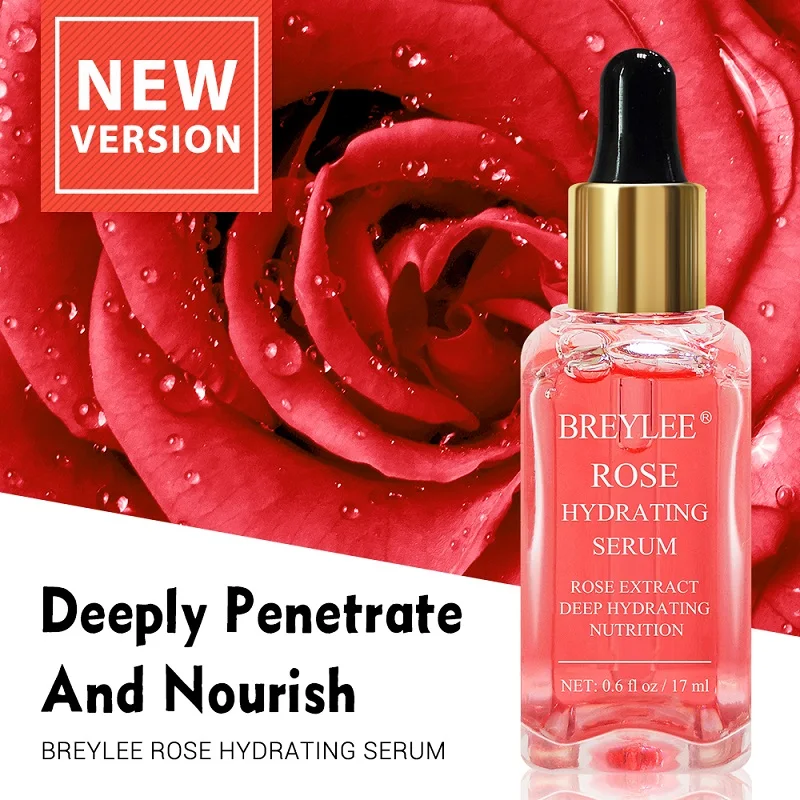 

BREYLEE Rose Hydrating Serum Deep Nourishing Moisturizing Face Essence Improve Dullness Dark Yellow Skin Whitening Anti-Aging