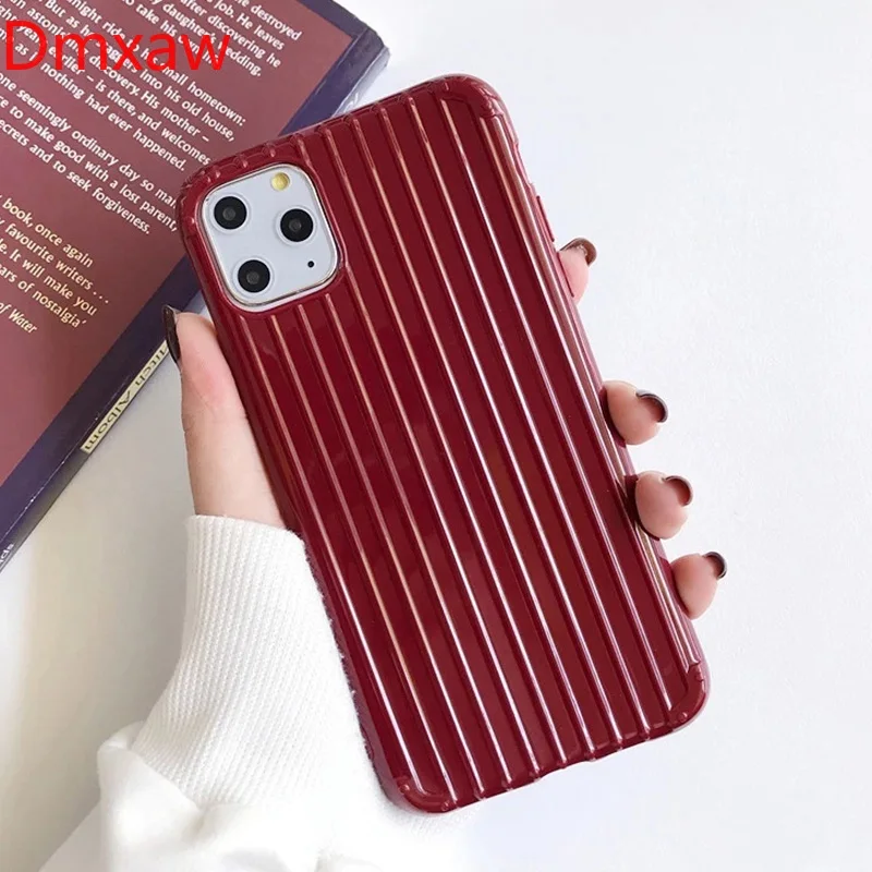 3D Чемодан для iPhone 12 11 Pro Max 12mini XS XR X 8 7 6 6s Plus SE 2020 чехол телефона роскошный мягкий