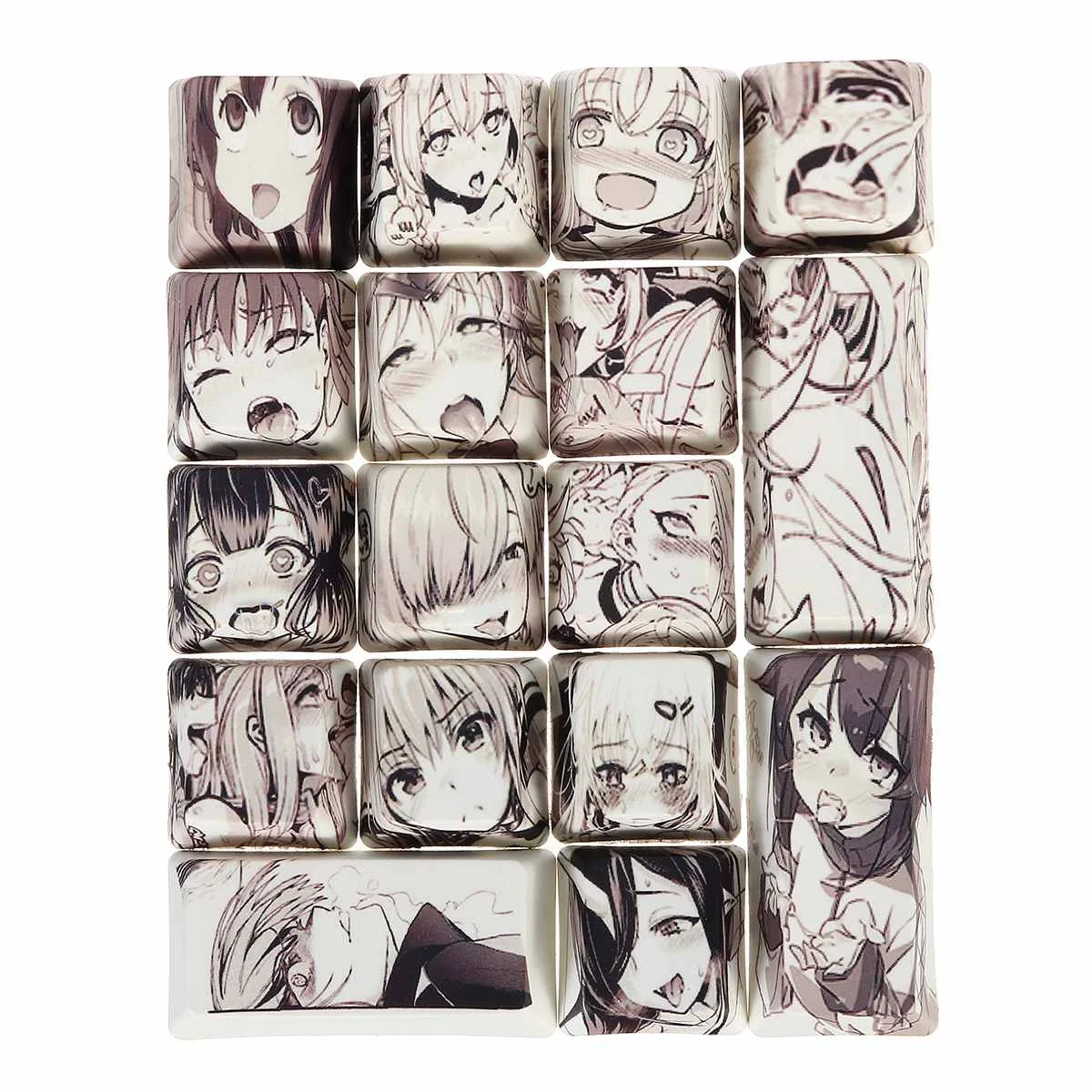 

108key PBT Ahegao Keycaps Dye Sublimation OEM Profile Japanese Anime Keycap For Cherry Gateron Kailh Switch Mechanical Keyboard