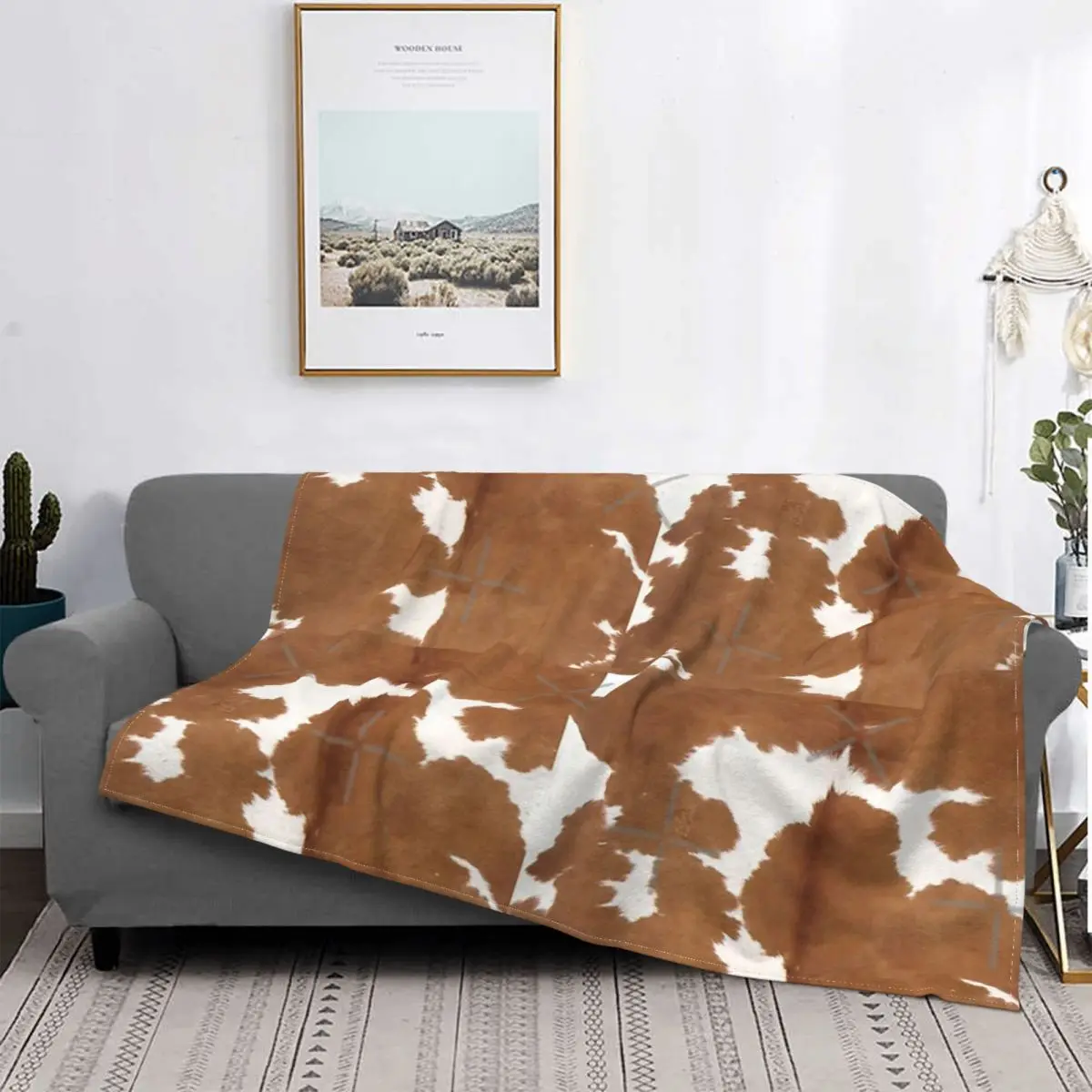 

Cowhide Tan And White Texture Blanket Bedspread Bed Plaid Blankets Muslin Plaid Blanket Hoodie Islam Prayer Rug