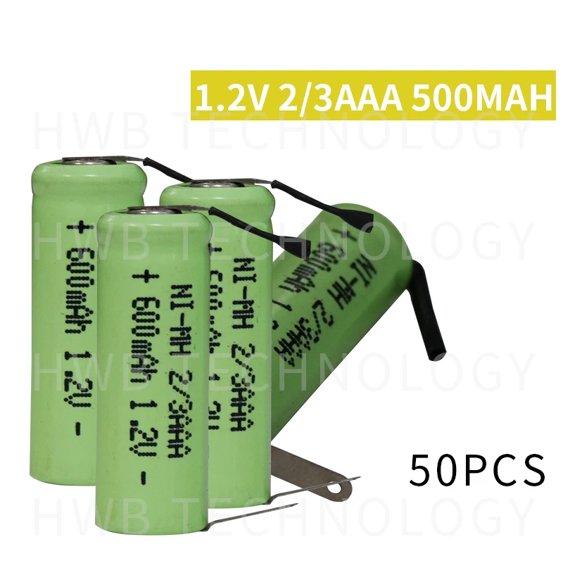 10 шт./лот KX Оригинальный Новый 1 2 в 2/3AAA 500 мАч Ni-MH 2/3 AAA перезаряжаемая батарея с