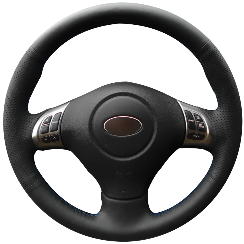 Чехол рулевого колеса автомобиля из черной синтетической кожи для Subaru Forester 2008-2012