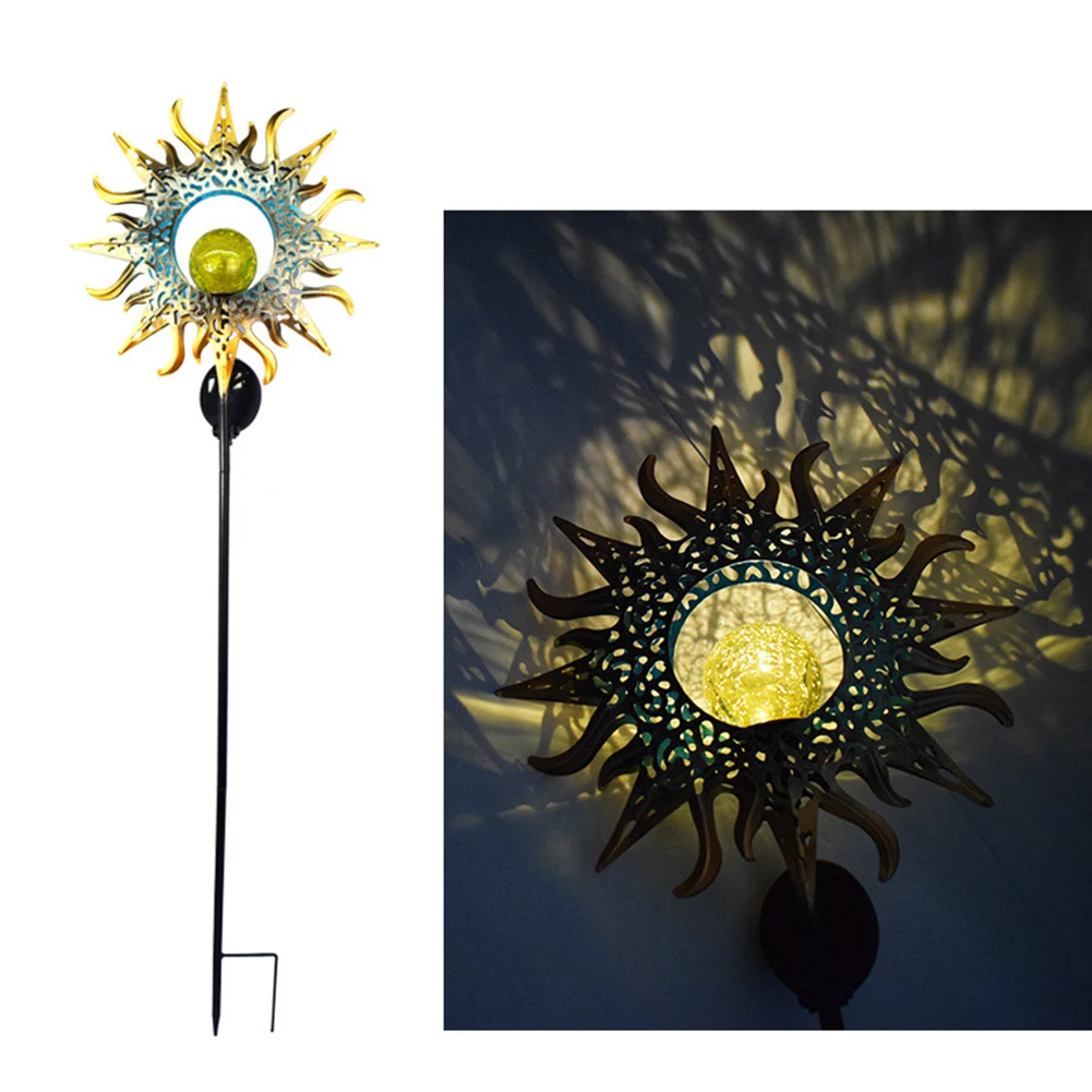 

Solar Lawn Lighting Projection Lamp Outdoor Wrought Iron Ground Plug Light Retro Lighting LED Ground Garden Decorative