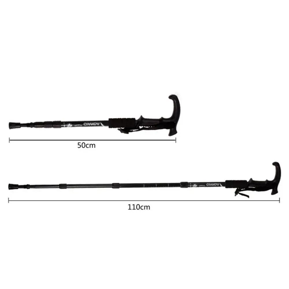 1pcs black Регулируемые трости походные палки треккинговые палки альпеншток для наружных костылей тропы сверхлегкие трости для пожилых - Цвет: 1pcs black
