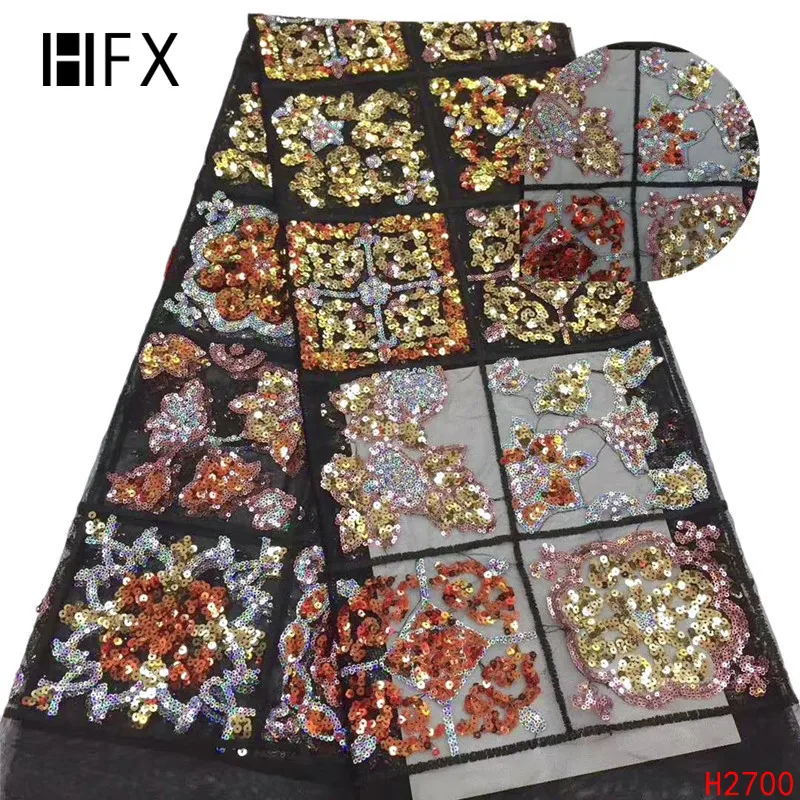 HFX, розовая африканская 3D кружевная ткань с блестками, высокое качество, французское Тюлевое кружево, нигерийское кружево для свадьбы F270