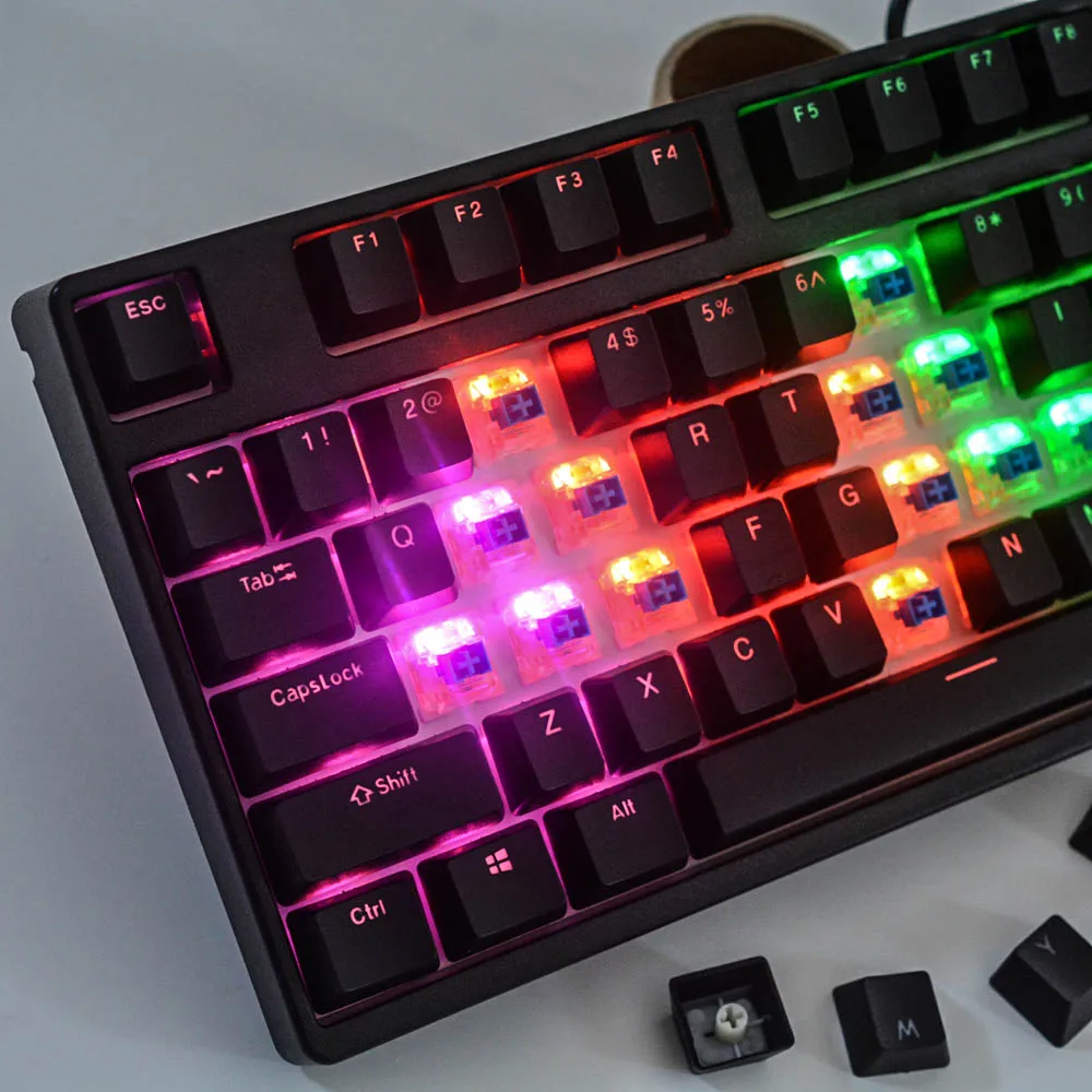 

WAOWEI Mechanical Keyboard 87 Keys White LED Backlight Tenkeyless Gaming Keyboard, Wired Keyboard Gaming/Office for iOS Android