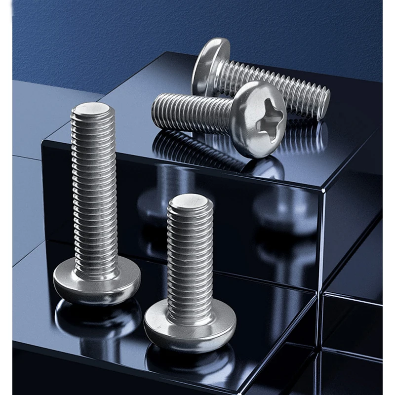 

10/50 M2 M2.5 M3 M4 M5 M6 M8 M10 A2 304 Stainless Steel Cross Round Phillips Pan Head Screw Bolt Length 3-100mm