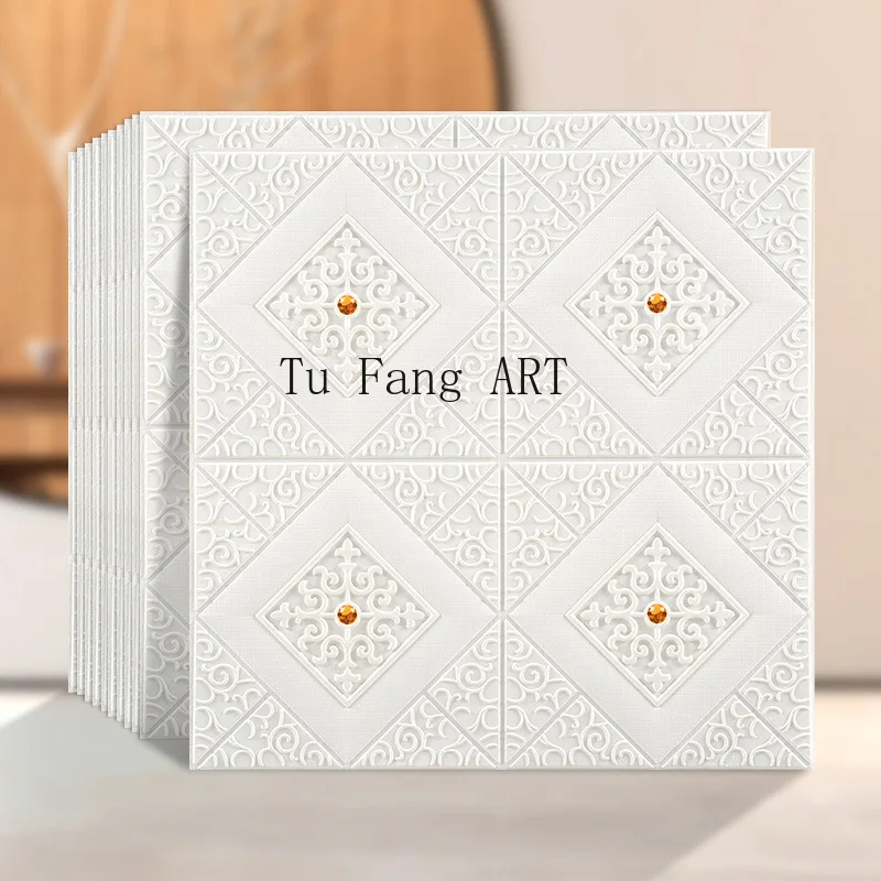 

10pcs Self-adhesive 3d Stereo Wall Stickers Bedroom Decoration Background Wall Wallpaper Foam Brick Waterproof Moisture Stickers